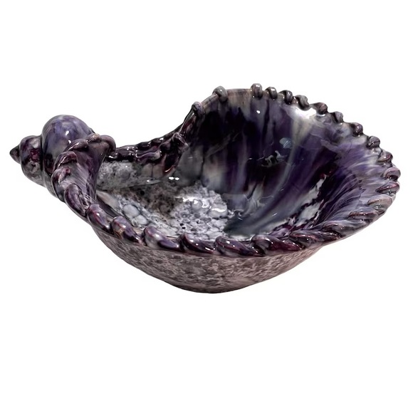 Vintage 1960s Signed Fratelli Fanciullacci Italian Majolica Pottery Conch Shell - Picture 3 of 10